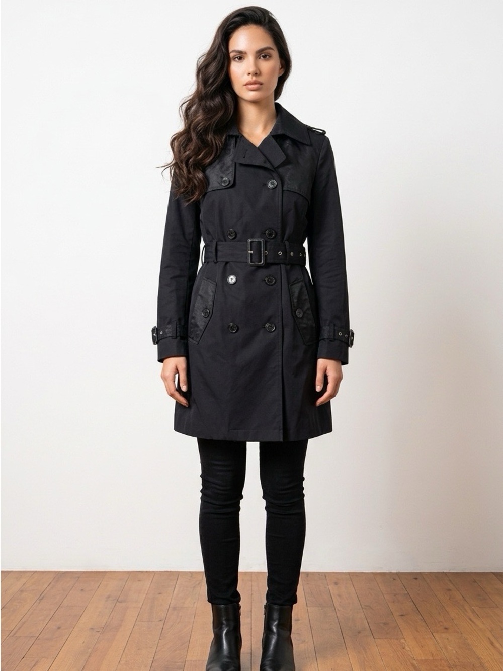 New York & Company Belted Trench Coat NWT LARGE